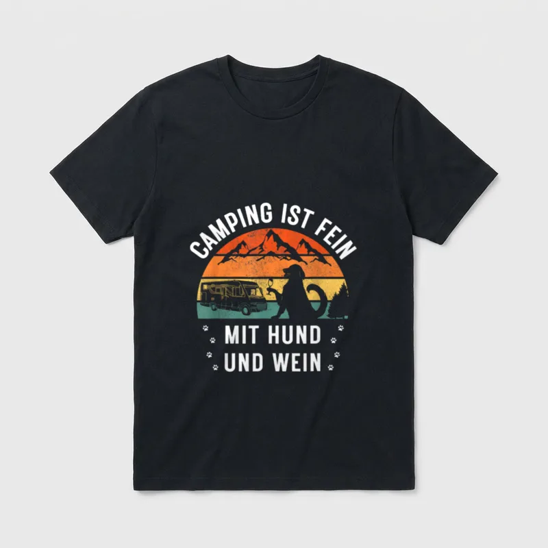 Camper Wohnmobilfahrer mit Hund T-Shirt – Klassisches T-Shirt in Schwarz