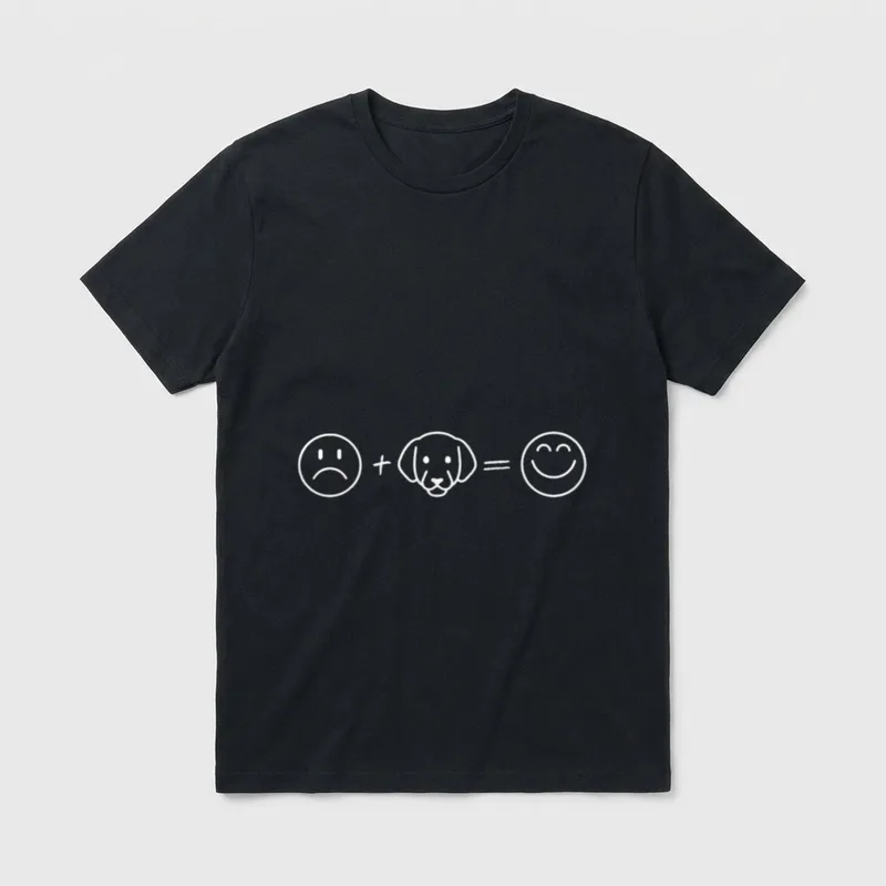 Glücklich mit Hunden Süßes Lustige Hundesprüche T-Shirt – Klassisches T-Shirt in Schwarz