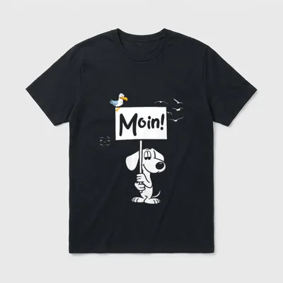 Moin! Lustiges Norddeutschland Hund T-Shirt – Klassisches T-Shirt in Schwarz