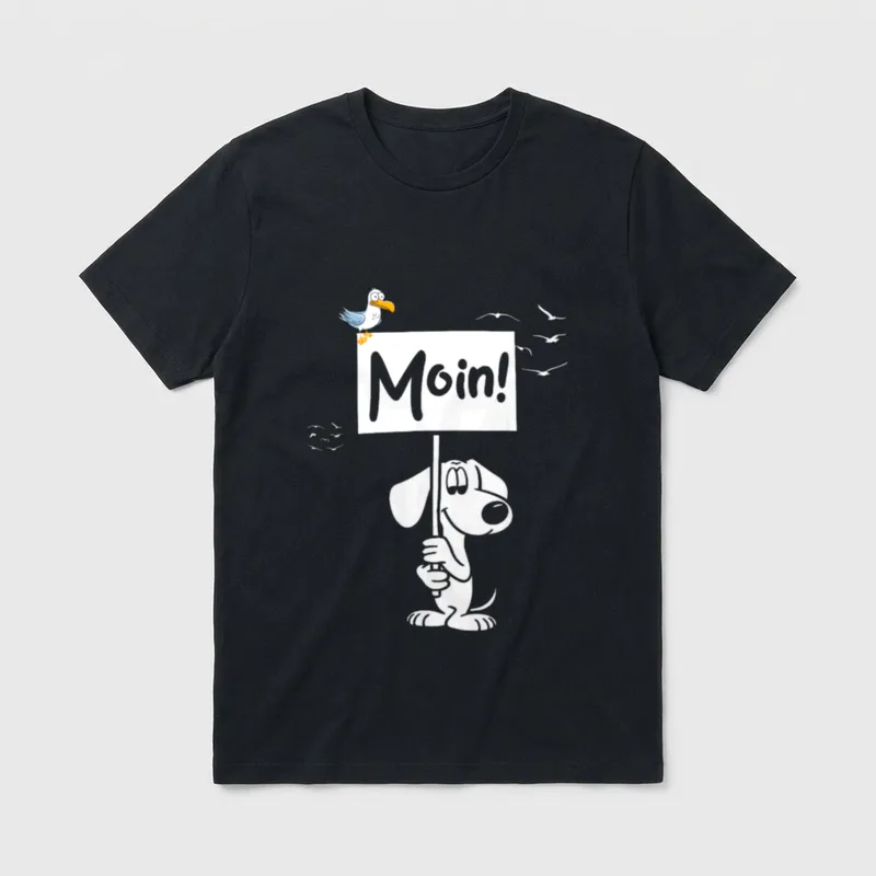 Moin! Lustiges Norddeutschland Hund T-Shirt – Klassisches T-Shirt in Schwarz