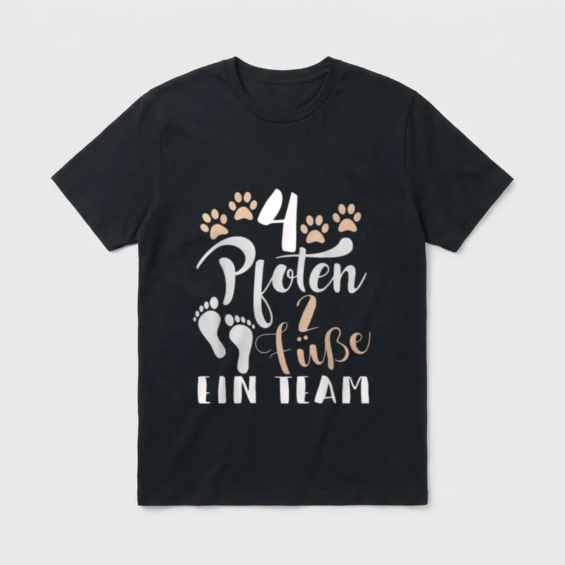 Hund Herrchen Frauchen 4 Pfoten T-Shirt – Klassisches T-Shirt in Schwarz