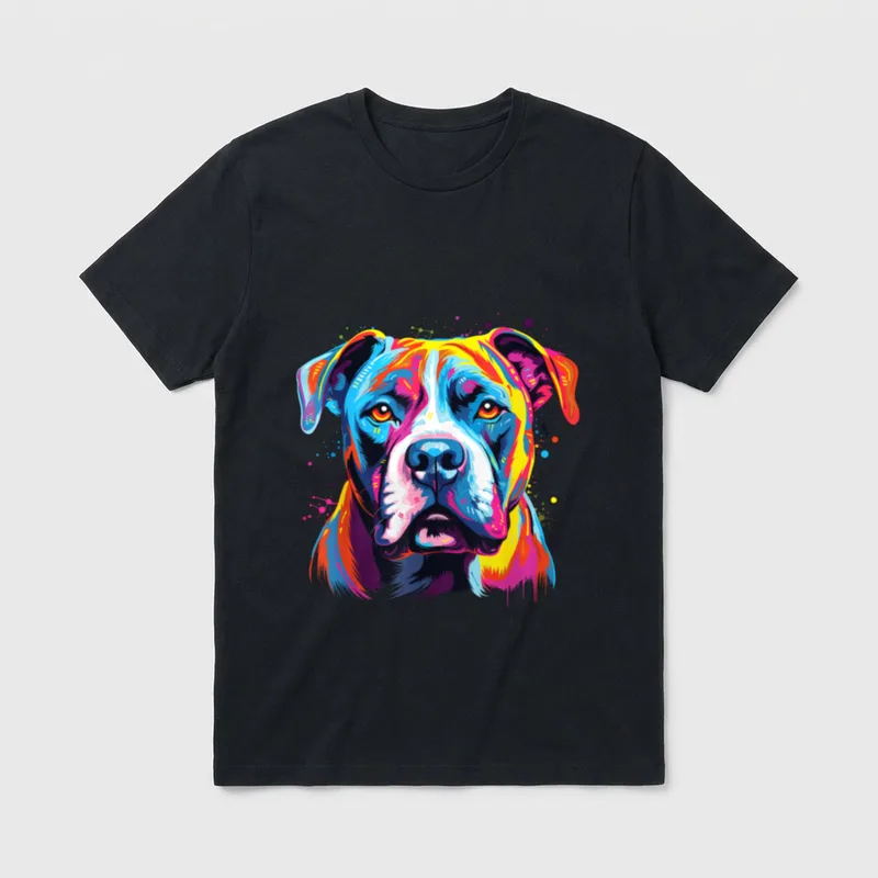 Retro American Bulldog Dog T-Shirt – Klassisches T-Shirt in Schwarz