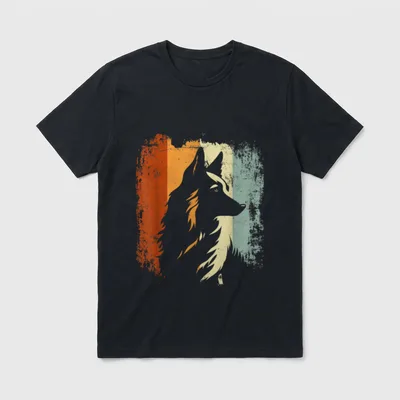 Retro Design Tervueren Hund T-Shirt – Klassisches T-Shirt in Schwarz