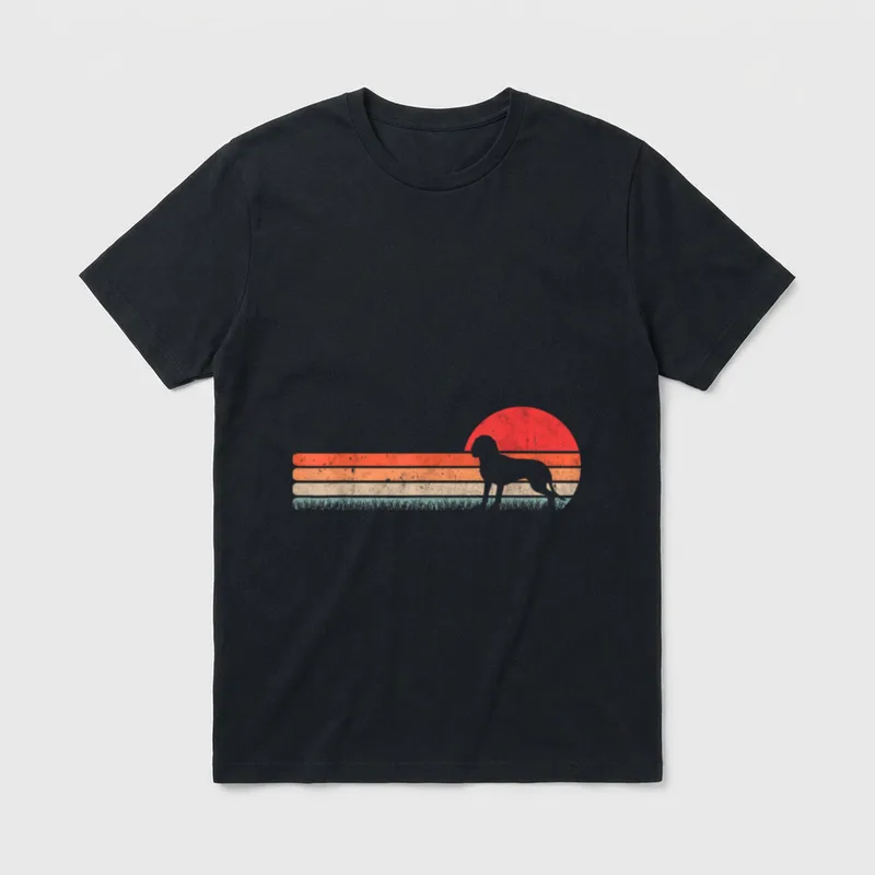Bayerischer Gebirgsschweißhund Retro BGS T-Shirt 0718 – Klassisches T-Shirt in Schwarz