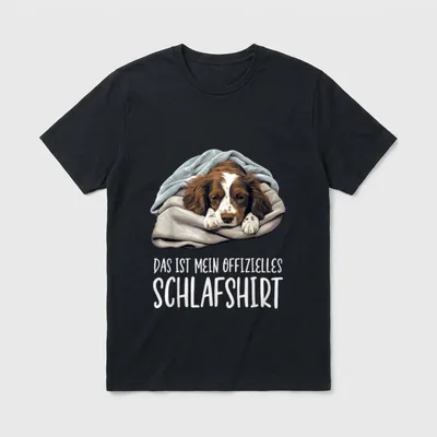 Süßer Hund Offizielles Schlafshirt Epagneul T-Shirt – Klassisches T-Shirt in Schwarz