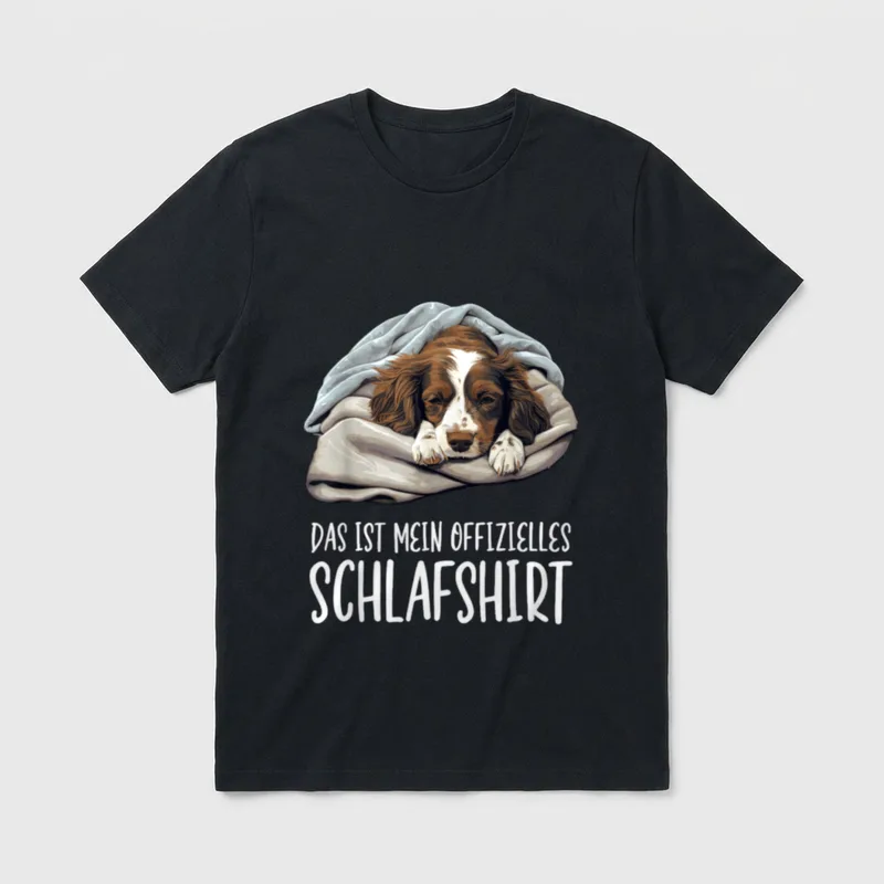 Süßer Hund Offizielles Schlafshirt Epagneul T-Shirt – Klassisches T-Shirt in Schwarz
