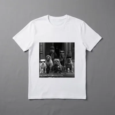 Lustiges Gangster-Hunde-Straßen-Design T-Shirt – Klassisches T-Shirt in Schwarz