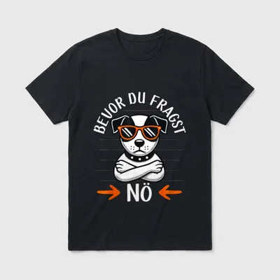 Bevor Du Fragst Nö Lustiger Hund T-Shirt – Klassisches T-Shirt in Schwarz