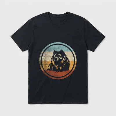 Wolfsspitz Hund Retro Vintage T-Shirt – Klassisches T-Shirt in Schwarz