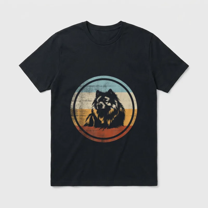 Wolfsspitz Hund Retro Vintage T-Shirt – Klassisches T-Shirt in Schwarz