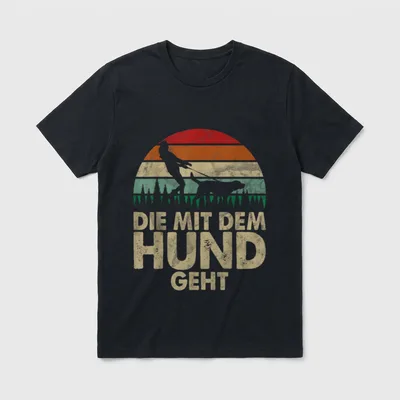 Die Mit Dem Hund T-Shirt 0747 – Klassisches T-Shirt in Schwarz