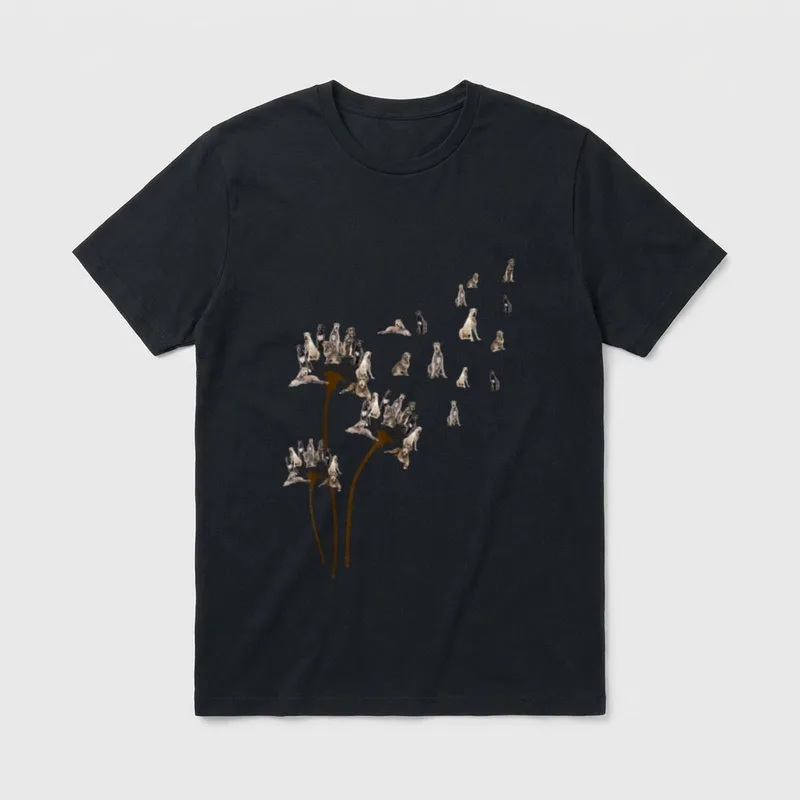 Irischer Wolfshund Löwenzahn lustiges T-Shirt – Klassisches T-Shirt in Schwarz