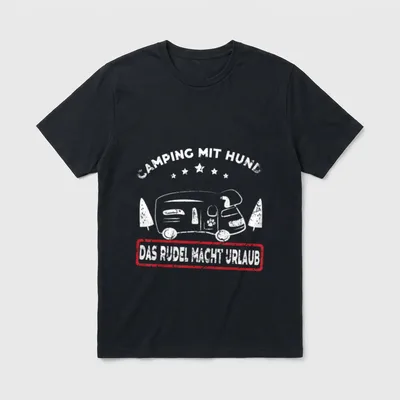 Wohnmobil mit Hund T-Shirt – Klassisches T-Shirt in Schwarz