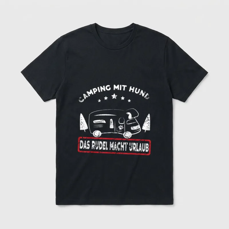 Wohnmobil mit Hund T-Shirt – Klassisches T-Shirt in Schwarz