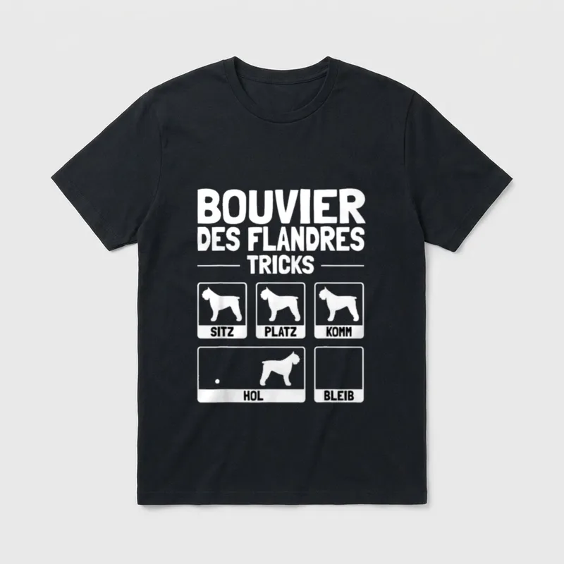 Lustiges Bouvier Des Flandres T-Shirt – Klassisches T-Shirt in Schwarz