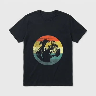Retro Design American Bulldog T-Shirt – Klassisches T-Shirt in Schwarz