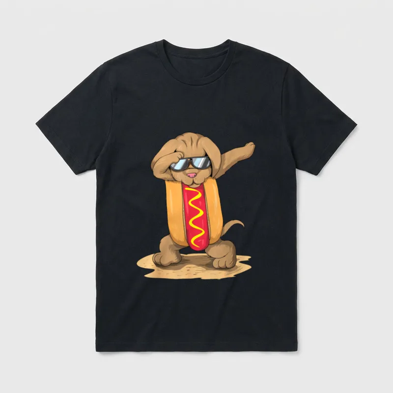 Lustiger Hund Dackel Dabbing T-Shirt – Klassisches T-Shirt in Schwarz