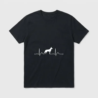 Hollandse Herder Heartbeat Herzschlag T-Shirt – Klassisches T-Shirt in Schwarz
