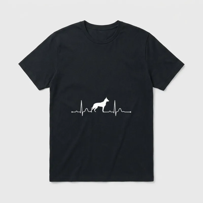 Hollandse Herder Heartbeat Herzschlag T-Shirt – Klassisches T-Shirt in Schwarz