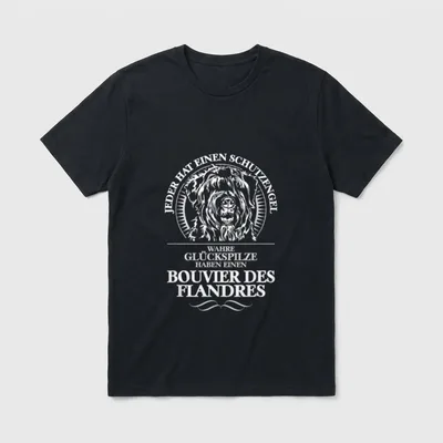 Bouvier des Flandres Schutzengel T-Shirt – Klassisches T-Shirt in Schwarz