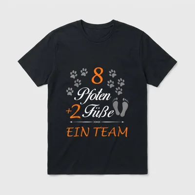 Hunde Acht Pfoten zwei T-Shirt – Klassisches T-Shirt in Schwarz