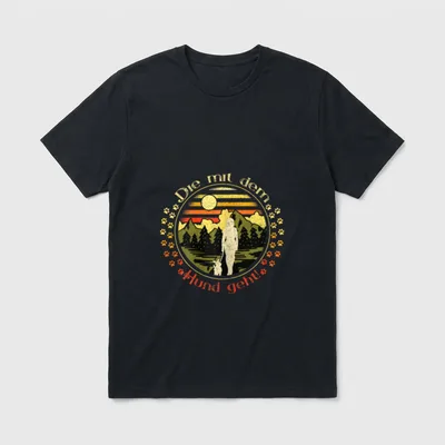 Die mit dem Hund T-Shirt 0773 – Klassisches T-Shirt in Schwarz