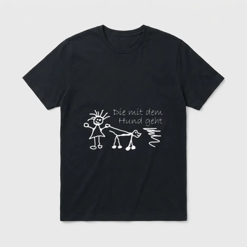 Die mit dem Hund T-Shirt 0775 – Klassisches T-Shirt in Schwarz
