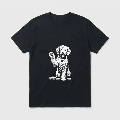 Niedlicher Goldendoodle-Hund mit Pfoten T-Shirt – Klassisches T-Shirt in Schwarz