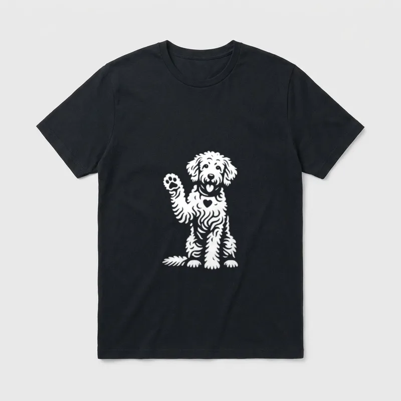 Niedlicher Goldendoodle-Hund mit Pfoten T-Shirt – Klassisches T-Shirt in Schwarz