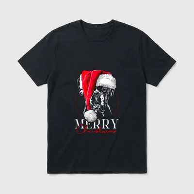 Lustiger Santa Boxer Merry T-Shirt – Klassisches T-Shirt in Schwarz