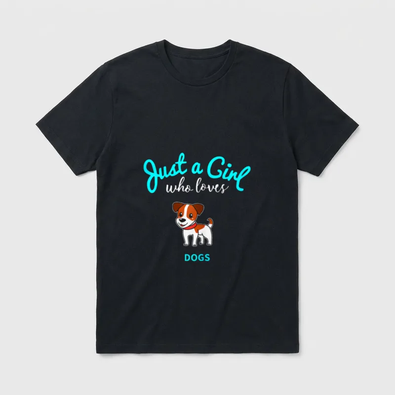 Hundeshirt für Mädchen Hund T-Shirt – Klassisches T-Shirt in Schwarz