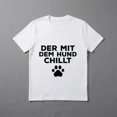 Der Mit Dem Hund T-Shirt 0796 – Klassisches T-Shirt in Schwarz