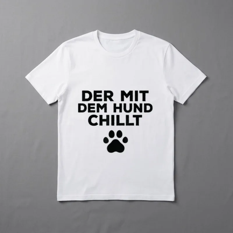 Der Mit Dem Hund T-Shirt 0796 – Klassisches T-Shirt in Schwarz