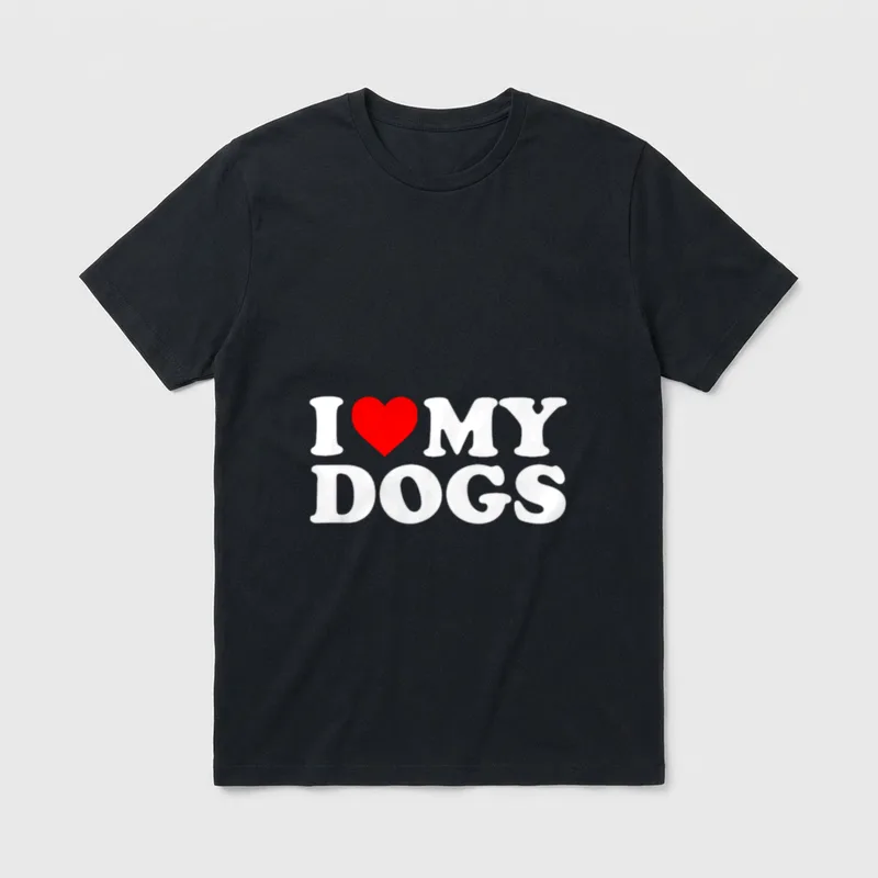 I love my dogs T-Shirt – Klassisches T-Shirt in Schwarz