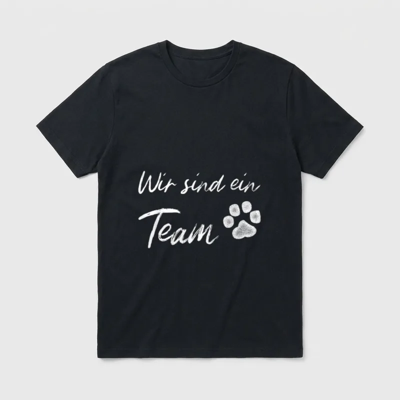 Wir sind ein Team Hunde T-Shirt – Klassisches T-Shirt in Schwarz