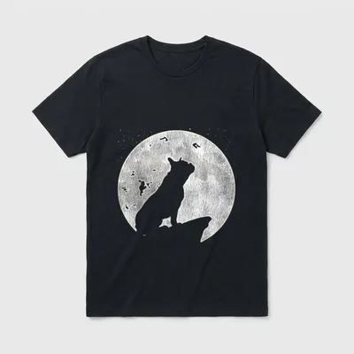 Hunde Mond Halloween Mond T-Shirt – Klassisches T-Shirt in Schwarz
