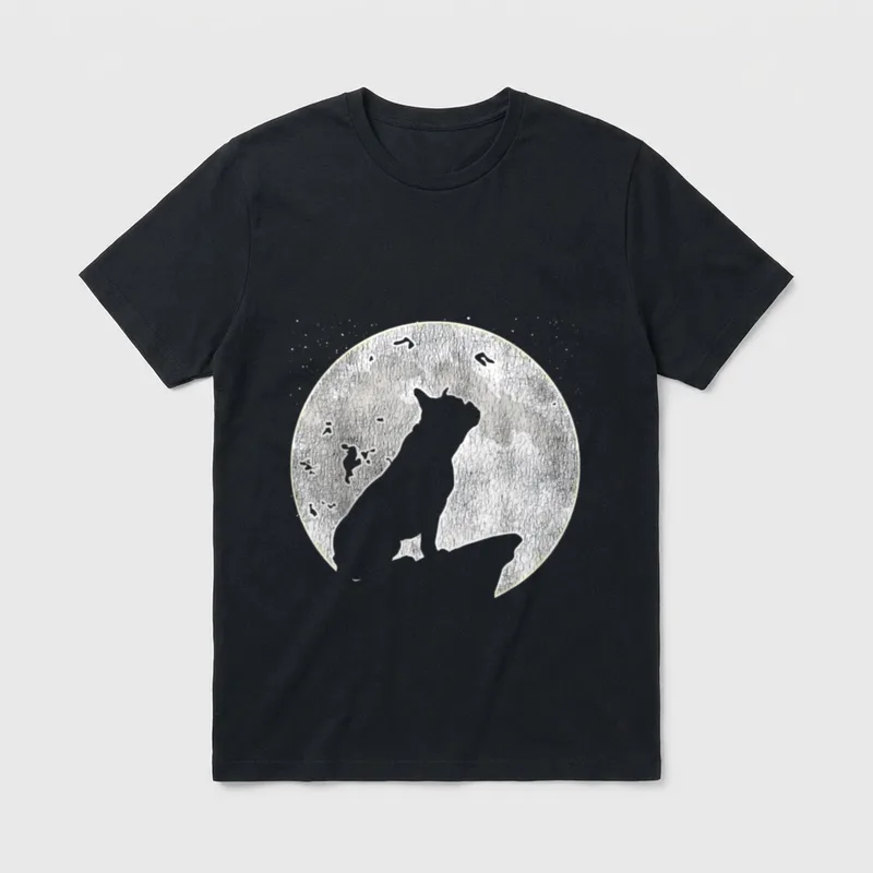 Hunde Mond Halloween Mond T-Shirt – Klassisches T-Shirt in Schwarz