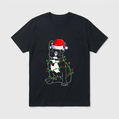 Französische Bulldogge Weihnachts Hund T-Shirt – Klassisches T-Shirt in Schwarz