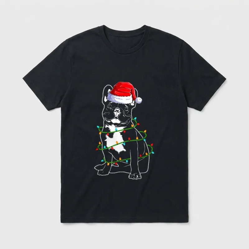 Französische Bulldogge Weihnachts Hund T-Shirt – Klassisches T-Shirt in Schwarz