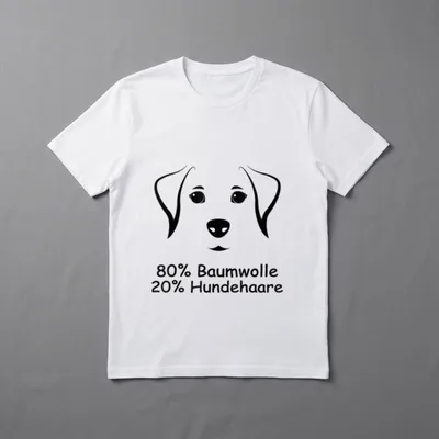 80 20 Outfit Women T-Shirt – Hundegesicht mit Text 80% Baumwolle 20% Hundehaare – Klassisches T-Shirt in Schwarz