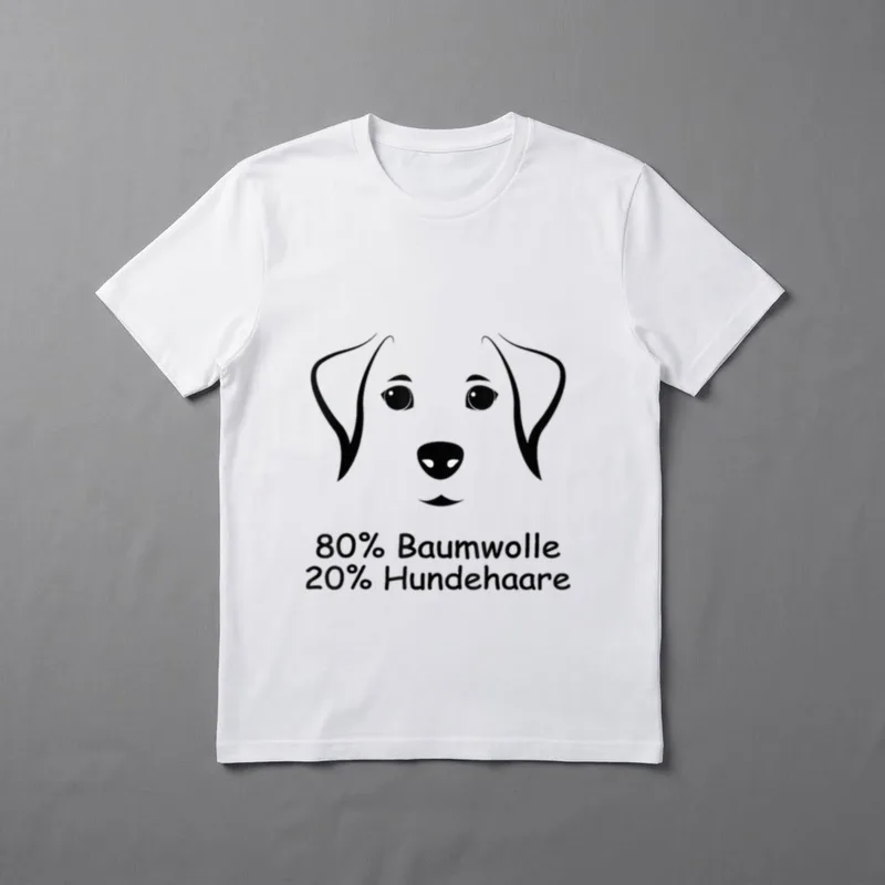80 20 Outfit Women T-Shirt – Hundegesicht mit Text 80% Baumwolle 20% Hundehaare – Klassisches T-Shirt in Schwarz