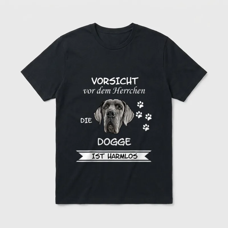 Deutsche Dogge Hund Herrchen T-Shirt – Klassisches T-Shirt in Schwarz