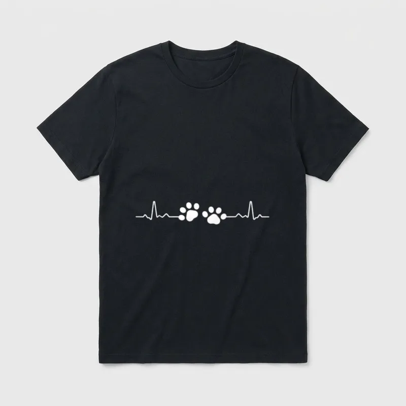 Hund Hundebesitzer Hundeliebhaber Herzschlag T-Shirt – Klassisches T-Shirt in Schwarz