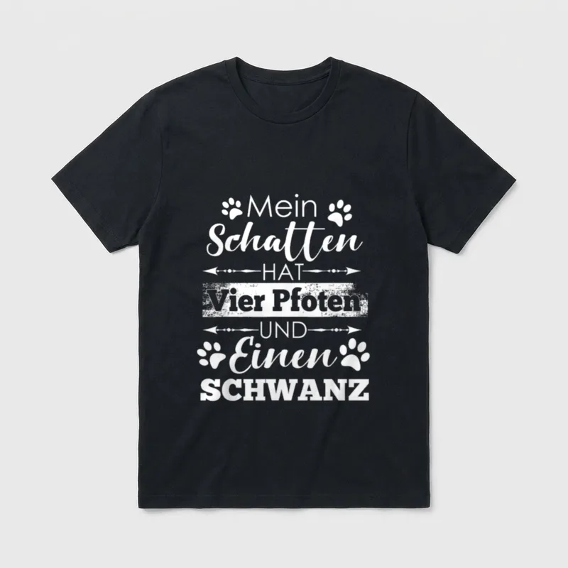 Mein Schatten hat 4 Pfoten T-Shirt – Klassisches T-Shirt in Schwarz