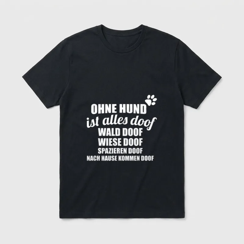 Ohne Hund ist alles T-Shirt 0829 – Klassisches T-Shirt in Schwarz