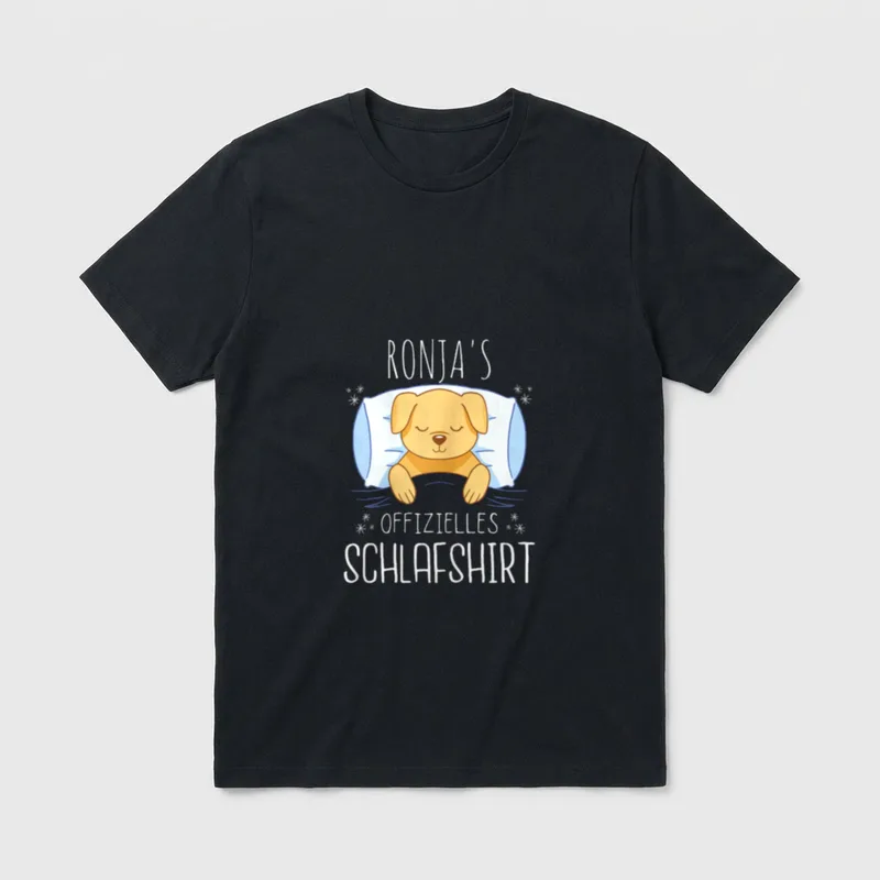 Offizielles Schlafshirt Hund Personalisiert T-Shirt – Klassisches T-Shirt in Schwarz