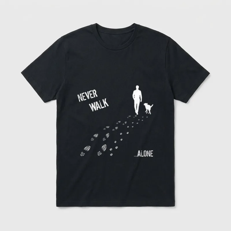 Cooles Hunde nie allein T-Shirt – Klassisches T-Shirt in Schwarz