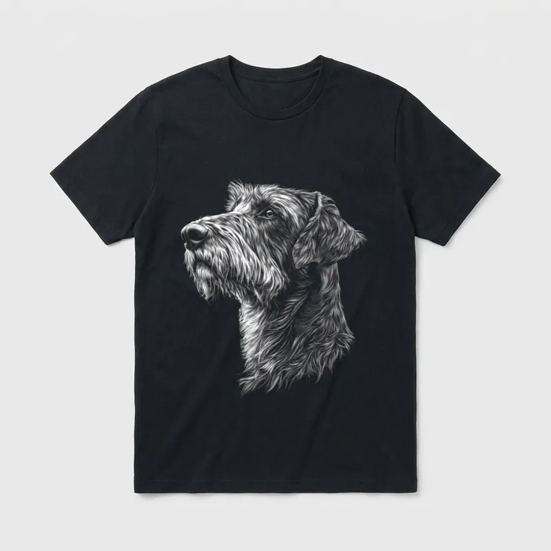 Irischer Wolfshund Hund Motiv T-Shirt – Klassisches T-Shirt in Schwarz