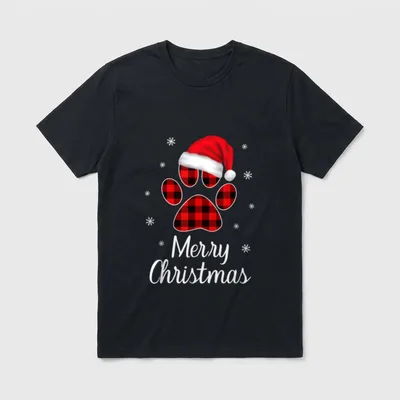 Weihnachtsoutfit Mädchen Weihnachten Katze T-Shirt 0858 – Klassisches T-Shirt in Schwarz