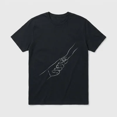 Pfote Menschenhand Hund Hunde T-Shirt 0862 – Klassisches T-Shirt in Schwarz